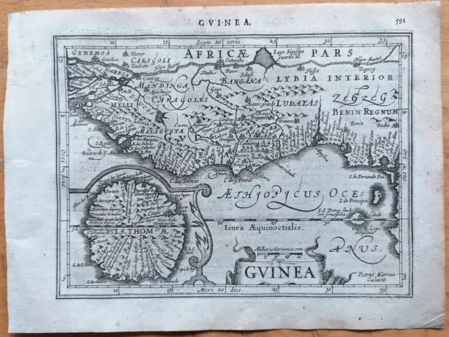 West Africa Guinea - Original Map Mercator - 1651