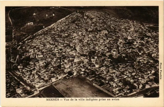 CPA AK MAROC MEKNES - Vue de la Ville indigene prise en avion (280859)