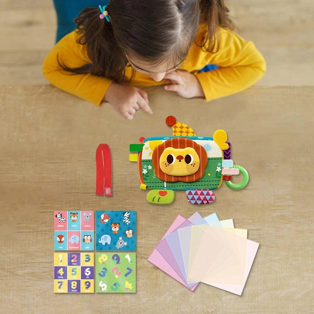 Jouet Boîte à Mouchoirs Montessori Pour Bébé 6-12 Mois - Avec Foulards Et Papiers Froissés, Sensoriel Dinorun Jouet Bebe 1 An