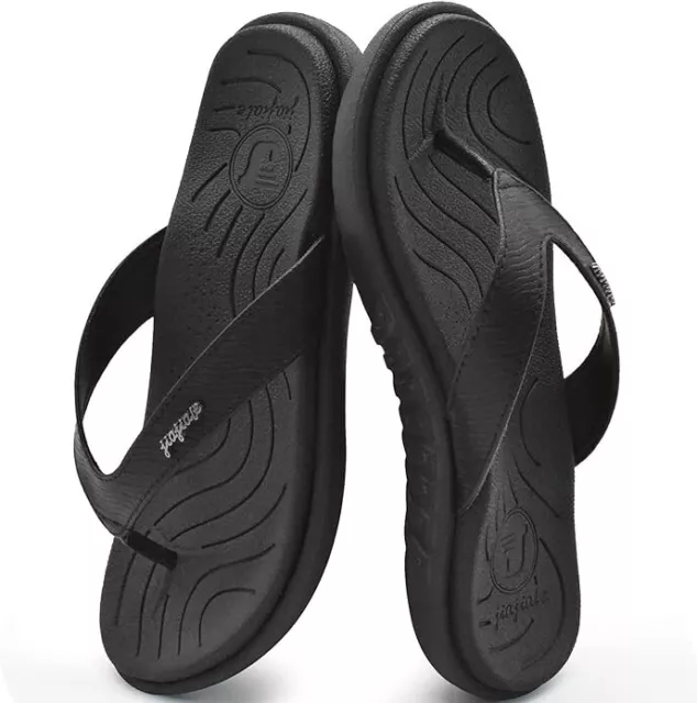 New JiaJiale Womens Orthotic Flip Flops Ladies BLACK Size 9