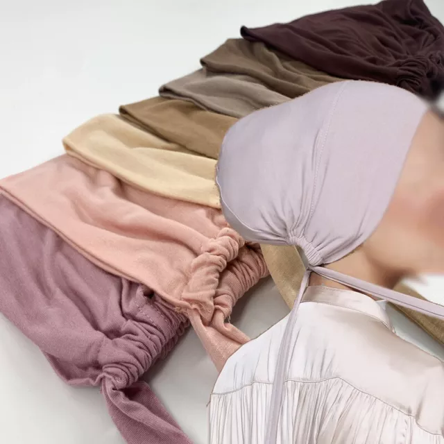 Muslim Turban Cap Inner Hijab Underscarf Bonnet Solid Color Modal Caps Schals