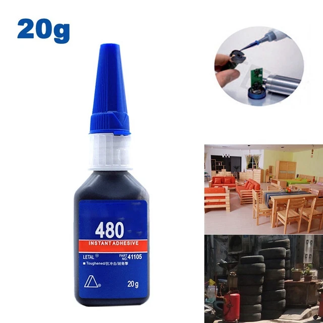 1 pieza 480 pegamento adhesivo instantáneo plástico metal goma adhesivo instantáneo endurecido
