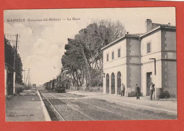 Cpa  -  Raphele -  13  - La Gare  -  Train