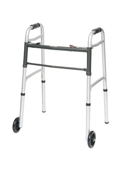 MEDICAL 1 EA ProBasics Two-Button Aluminum Walker with 5" Wheels, Adult WKAAW2B MEDICAL 1 EA ProBasics Two-Button Aluminum Walker with 5" Wheels, Adult WKAAW2B
