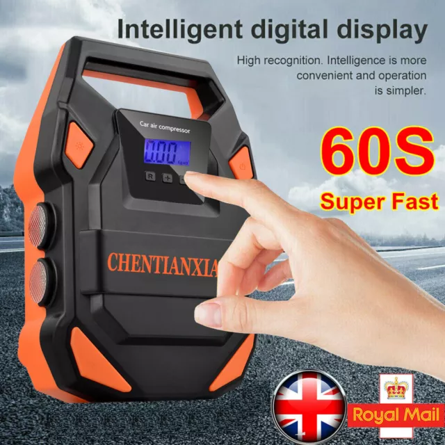 Intelligent Digital Corded Fast Inflating 12V Car Tyre Inflator Compressor Pump