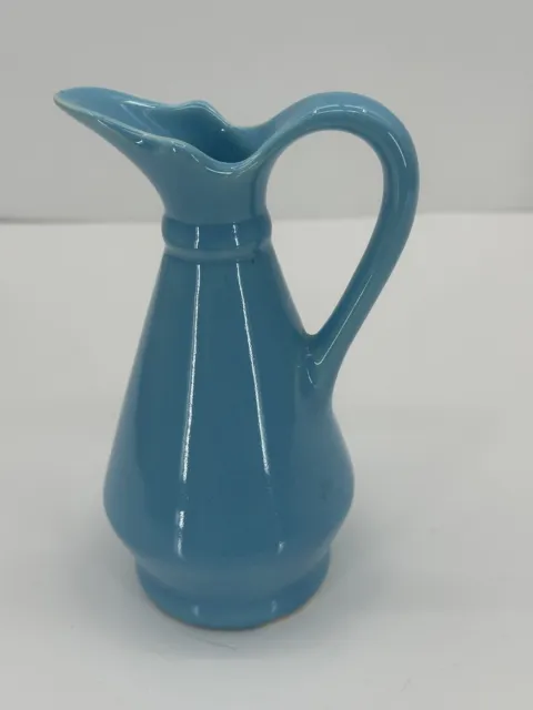 Vintage Turquoise Syrup Pitcher #474, Creamer/Bud Base Pottery 5 3/4" Tall