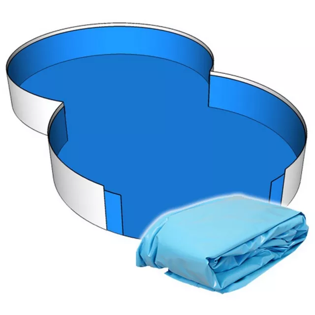 Poolfolie Achtform Pool I 855 x 500 x 150 cm I 0,8 mm I blau I 8,55 x 5 x 1,5 m
