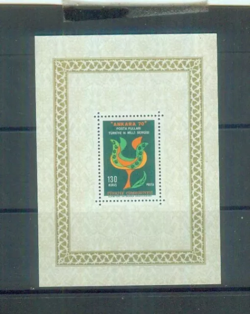 Sauberer Briefmarken-Block aus der Türkei, MI Bl. 14 von 1970, postfrisch