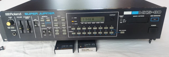ROLAND MKS-80 SUPER Jupiter Rackmount Sound Module with 2 M-64C memory ...