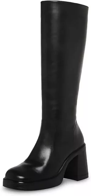 Women Zip Up Chunky Heel Square Toe Fashion Gogo Boots Knee High Boots US Size