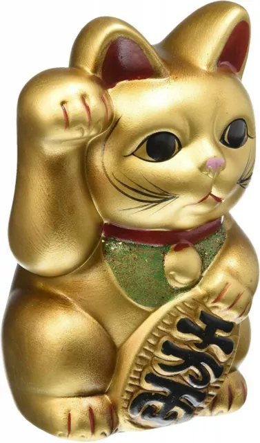 Retro Lucky Beckoning Cat Ornament Maneki Neko (Gold) 626 K5245