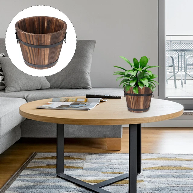 Jardinière De Balcon Seau À Fleurs Jardinage Planteur Pot En Bois