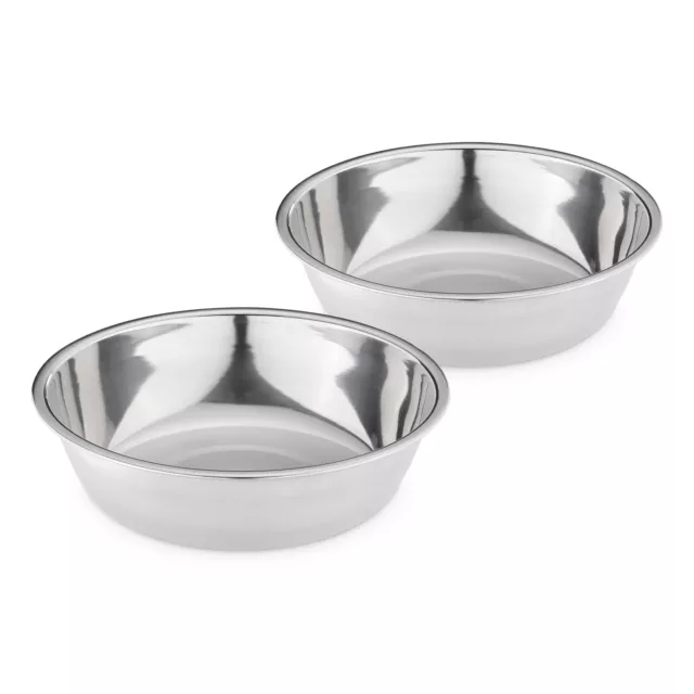 2x Gamelle Chien Chat 450 ml en Inox pour Nourriture Croquette Eau