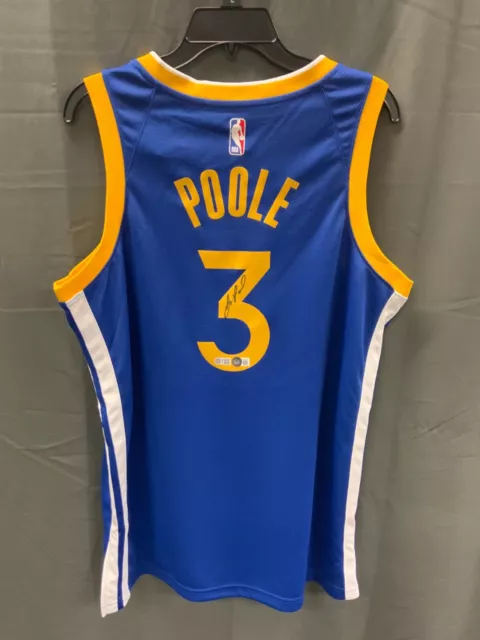 Jordan Poole Signed Nike Golden State Warriors Jersey AUTO USA COA Sz L
