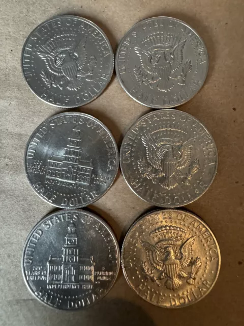 💥Half dollar Kennedy Lot of 6 Coins. Great Condition. 2