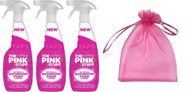 Stardrops - The Pink Stuff - The Miracle Bathroom Foam Cleaner 750ml 3-Pack  Bundle (3 Bathroom Foam Spray)