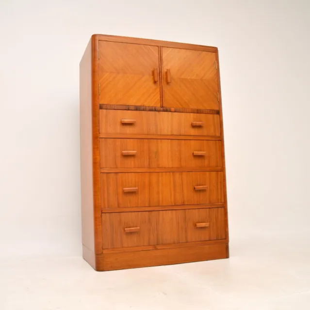 Art Deco Walnut Tallboy Chest / Cabinet