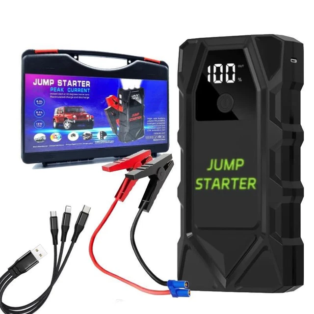 Jump Starter Portatile Con Compressore 12V - 300Ah, Picco 600A, Compressore 250 PSI - Avviatore Batteria Auto Di Emergenza