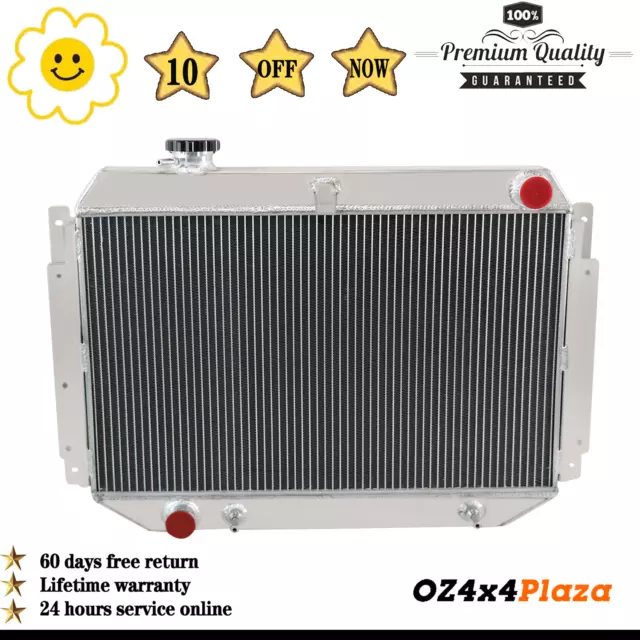 4Row Aluminum Radiator For 70-80 Holden HQ HJ HX HZ V8 Kingswood 253/308 AT MT 3