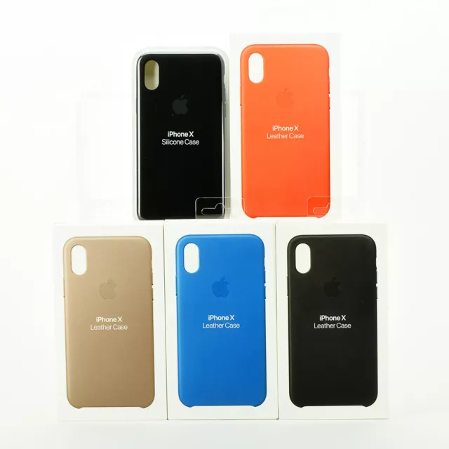 Apple iPhone Xs / iPhone X Genuine Original Leather & Silicone Case Cover - New