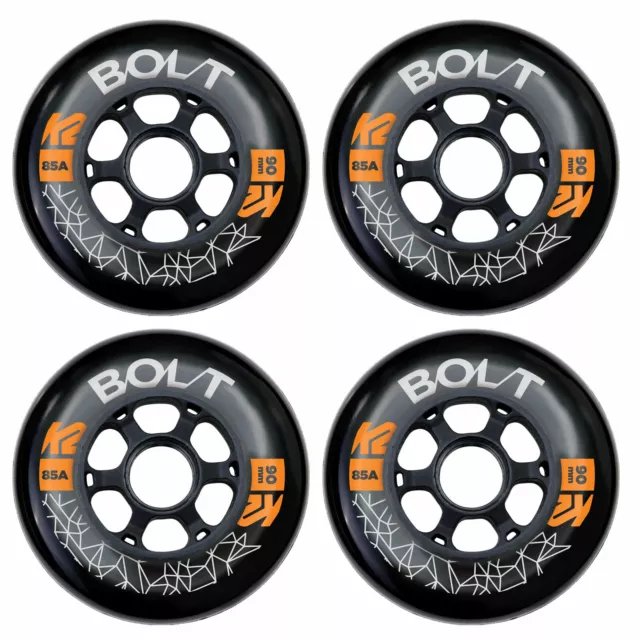 K2 Bolt Inline Skate Ersatzrollen Rollen 4er Pack Rollenset 90mm/85A