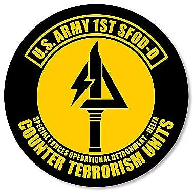 3x3 inch Round US Army 1st SFOD-D Counter Terrorism Units Sticker (Logo Special)