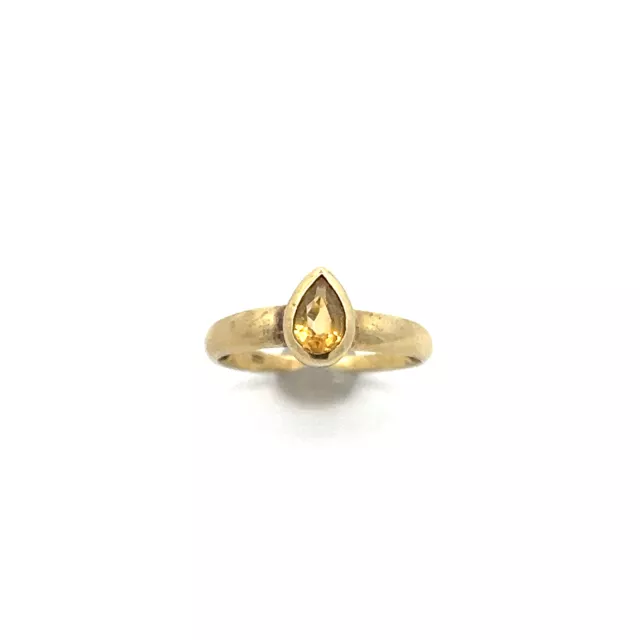 Feiner Gold Ring 8k Gelbgold mit Citrin Tropfen