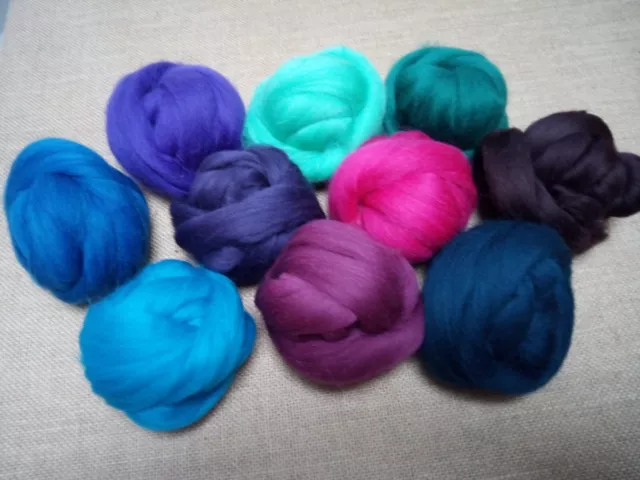 250G Lana Merino Lana de Fieltro 10 X 25g Fuerte Colores Seta Cuento