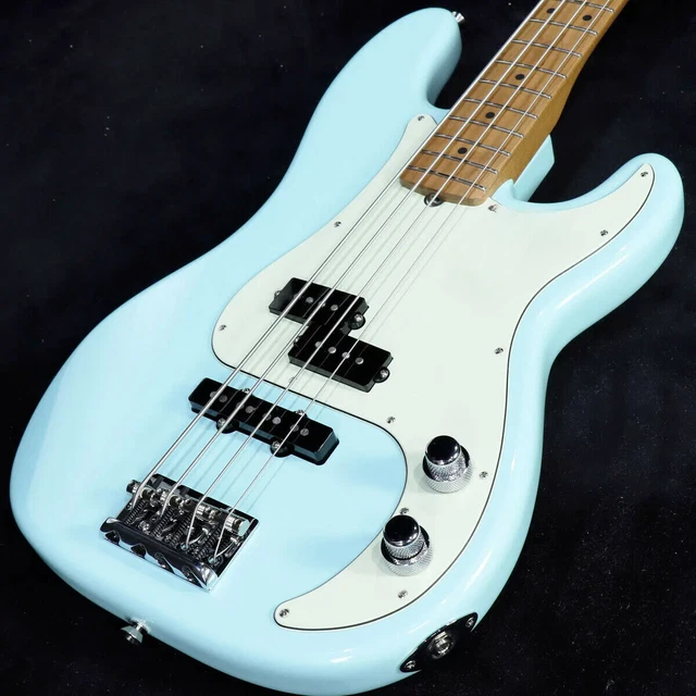 PB 4 strings  Daphne Blue Maple electric bass guitar white pickguard