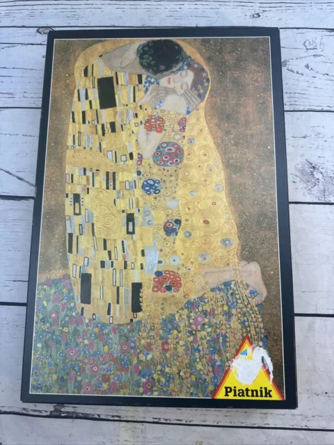 The Kiss by Gustav Klimt 1000 Piece Puzzle Piatnik 17x26  Metallic Gold Austria