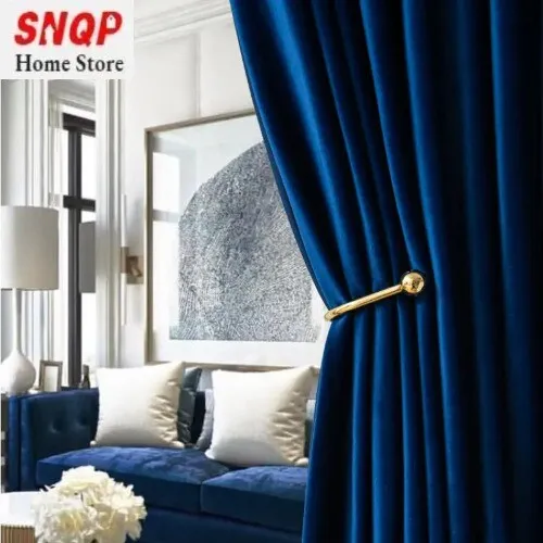 Blackout Luxury Velvet Curtain for Euro Window Fashion Elegant Solid Color Tulle