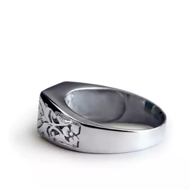 Men's Ring with Gemstone in 925k SOLID Sterling Silver 2