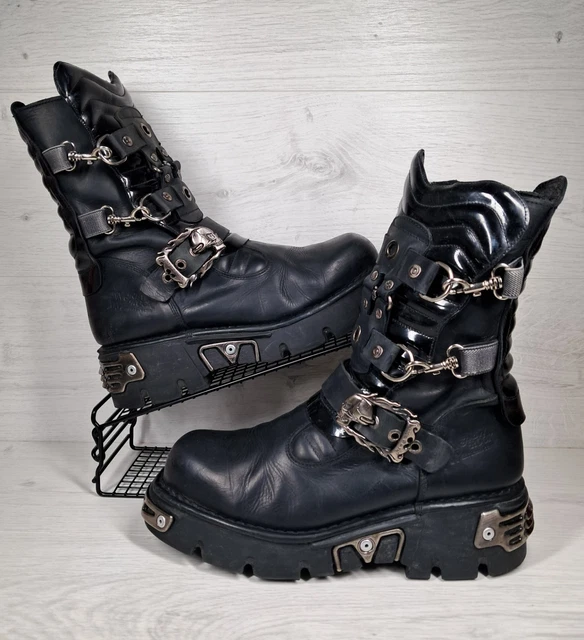 VINTAGE NEW ROCK Reactor-Size 10 Uk-Mid- Skull Buckles-Rare Style- Goth ...