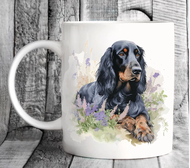 Pet Dog Mug, watercolour Gordon Setter - Ideal Gift, Birthday, Christmas
