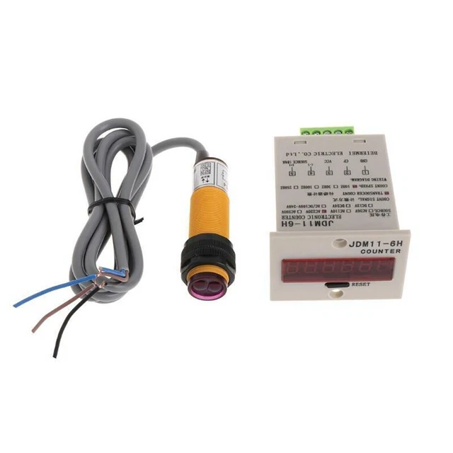 6-Digit LED Display 1-999999 Counter Adjustable NPN Photoelectric Sensor Switch