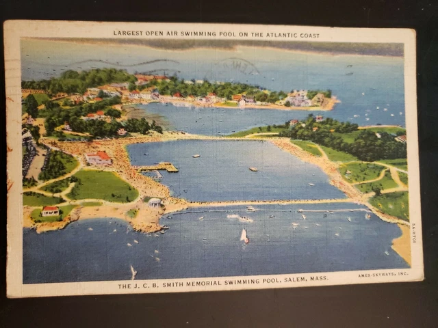 LARGEST OPEN AIR Swimming Pool On The Altlantic Coast Linen Vintage 