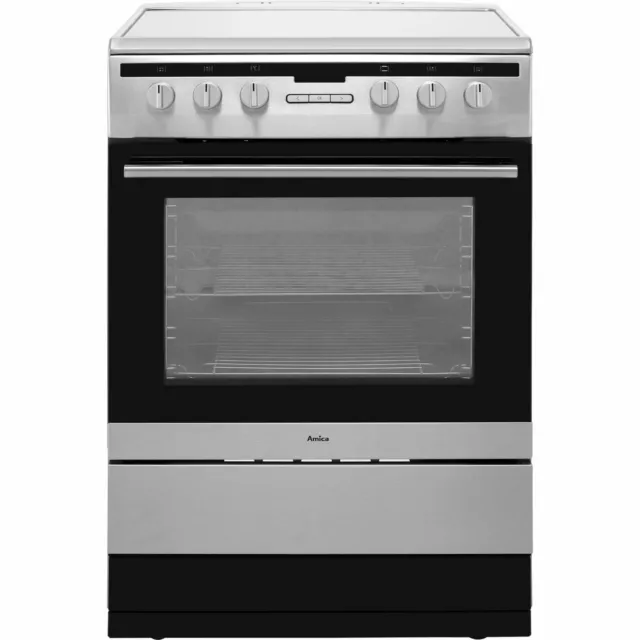 Amica 608CE2TAXX 60cm Free Standing Electric Cooker with Ceramic Hob A