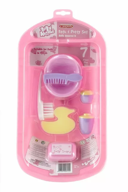 0Casdon Baby Huggles Toy Doll Bath And Potty Set