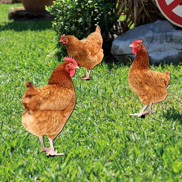 Acryl Huhn Farm Dekor 1/3 Stck. Niedliche Hof Schild Stangen für Außendekoration