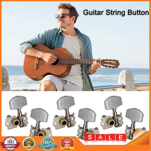 6pcs Guitar 3L 3R Open String Button Tuning Pegs Machine Head Key Peg Tuners