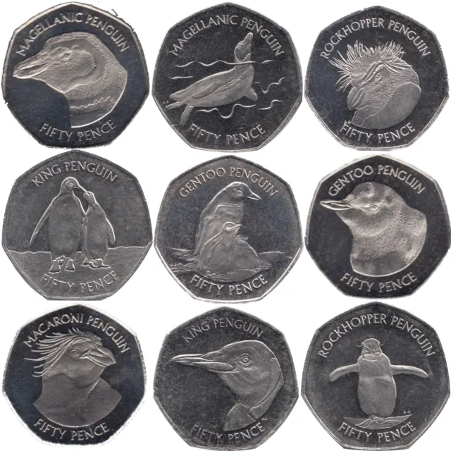 50p Coins Falklands Penguin Circulated Coins Rare Scarce Choose Design Multilist