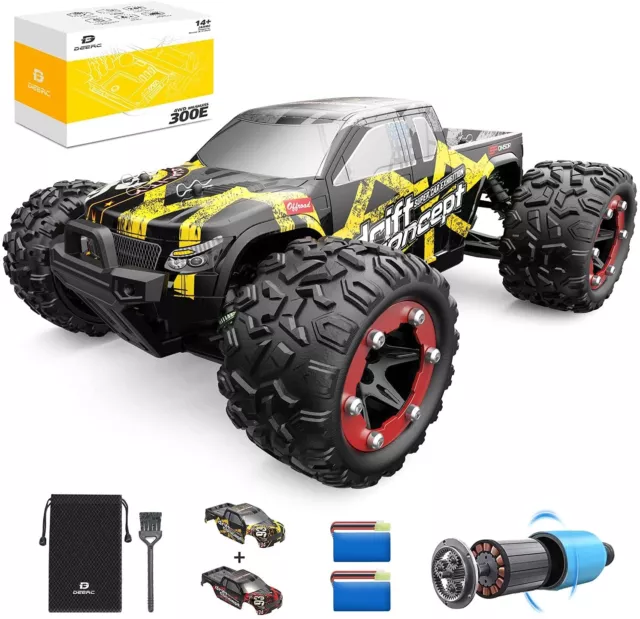 4WD 1:18 Ferngesteuertes Auto DEERC 300E 60 km/h High Speed Monster Truck 2Akkus