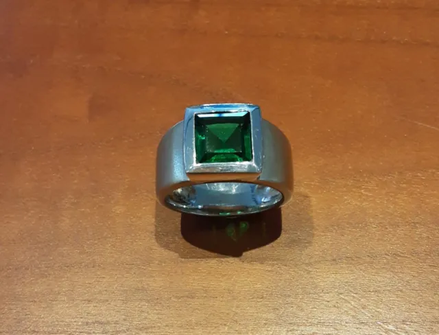 Ring, Silberring, 925er, grüner Stein, sehr guter Zustand