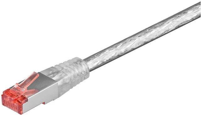 10x CAT 6 Netzwerkkabel S/FTP; CAT 6-0050 LC S/FTP PIMF TRANSPARENT 0.5m