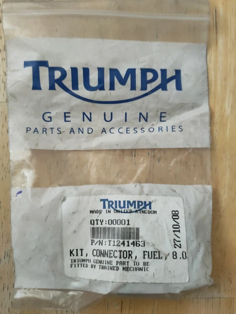 Triumph Silver Connettore Tubo Carburante Metallo Solo 8,0 Tubo Misura T1241260 T1241463
