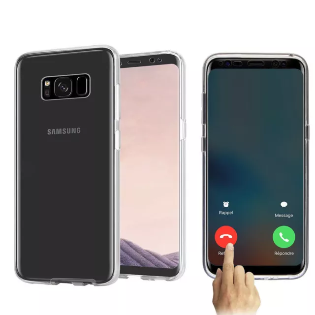 Coque Etui Housse 360 Clear FULL TPU Gel Silicone Tactile Pour Samsung S7 S8+ S9 2