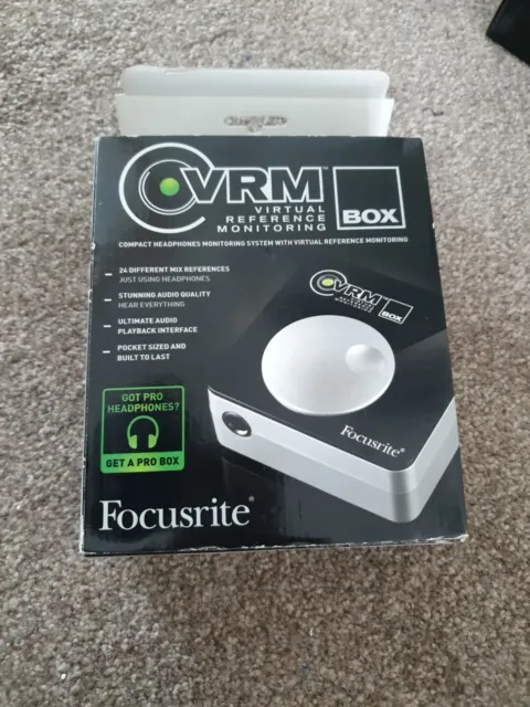 Focusrite VRM Virtual Reference Monitoring Box USB Headphone Interface Unused
