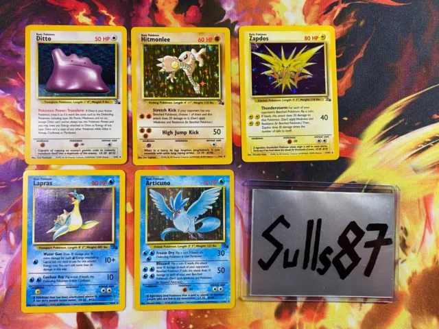 Pokemon Fossil Holo Lot (x5) Vintage Wizards of the Coast Holo Rare Cards