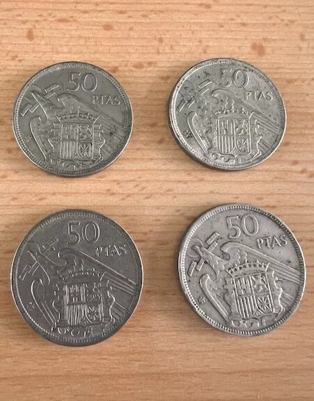 Monedas 50 pesetas 1957 3 de 58 y una 60