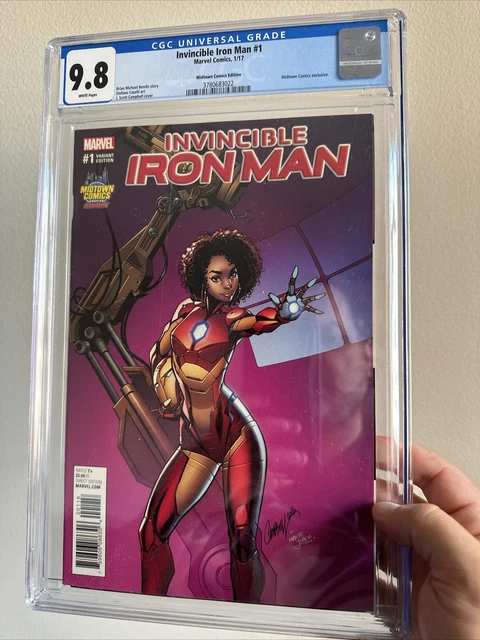 Invincible Iron Man 1 Cgc 9.8 Midtown Campbell Variant First  Solo Series 2017